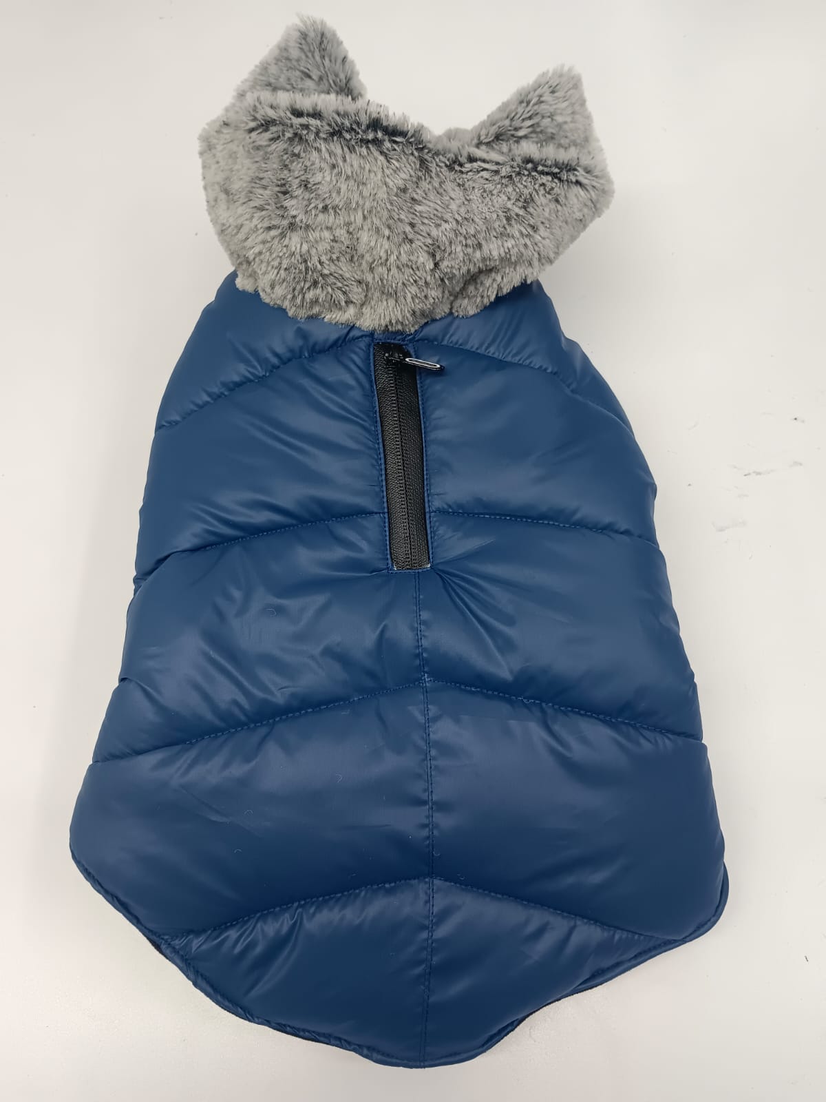 Blue coat with fur hood