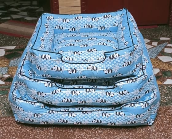 Stackable Cushion Bed Set – Light Blue Stars